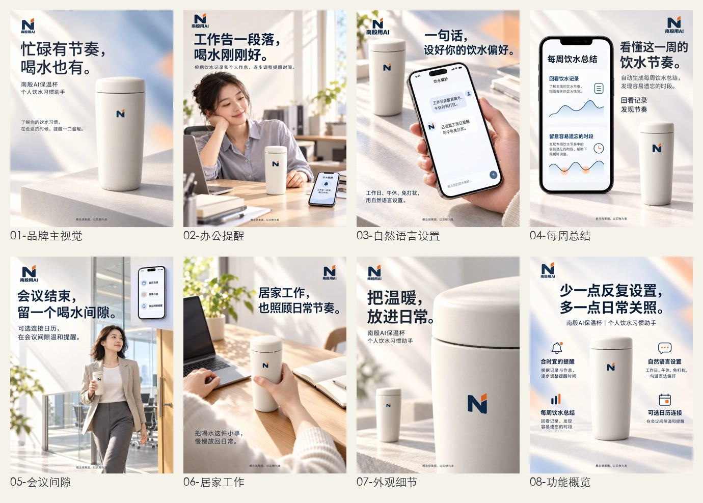南殷AI保温杯8张概念详情图总览