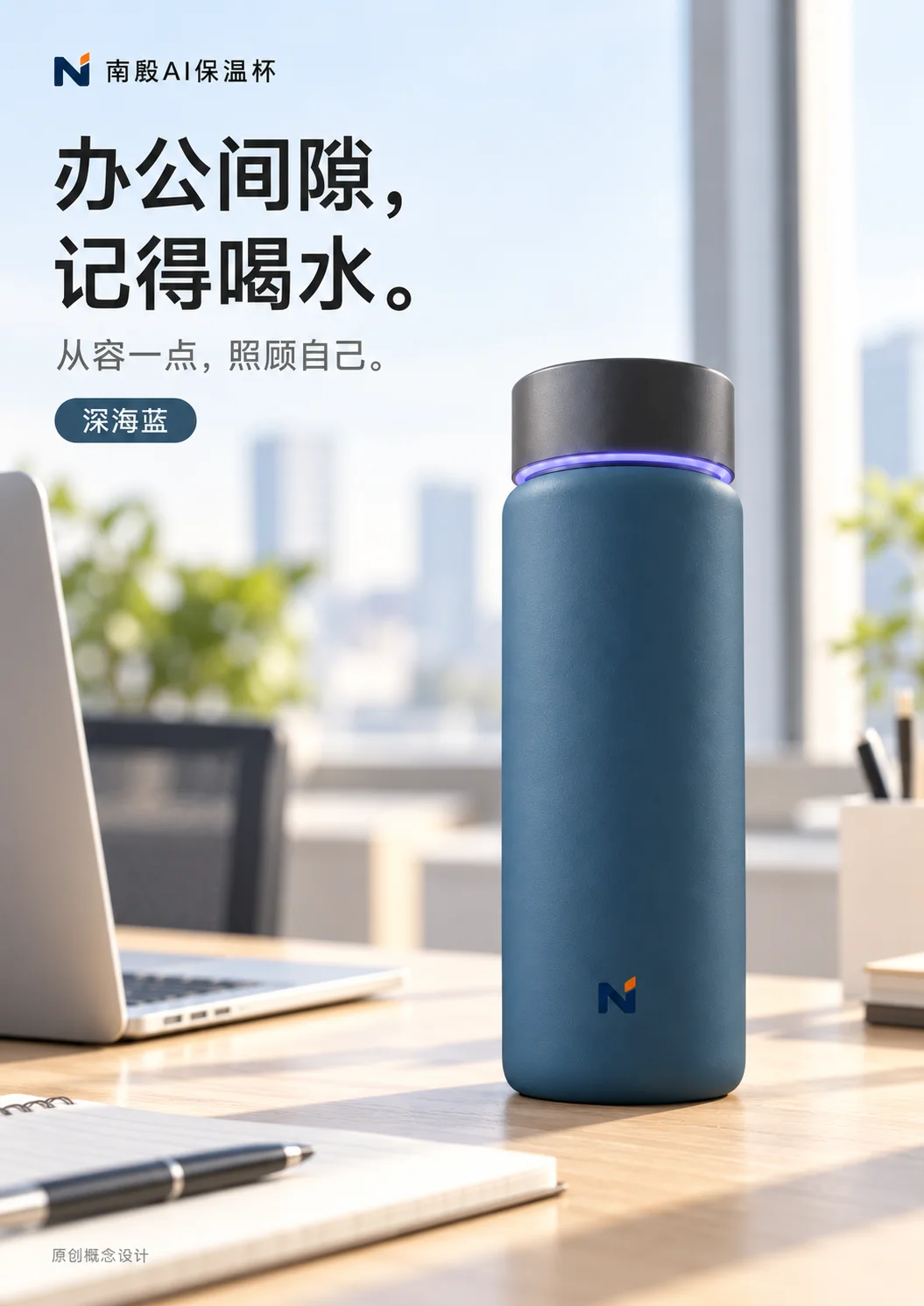深海蓝办公场景原始生成结果