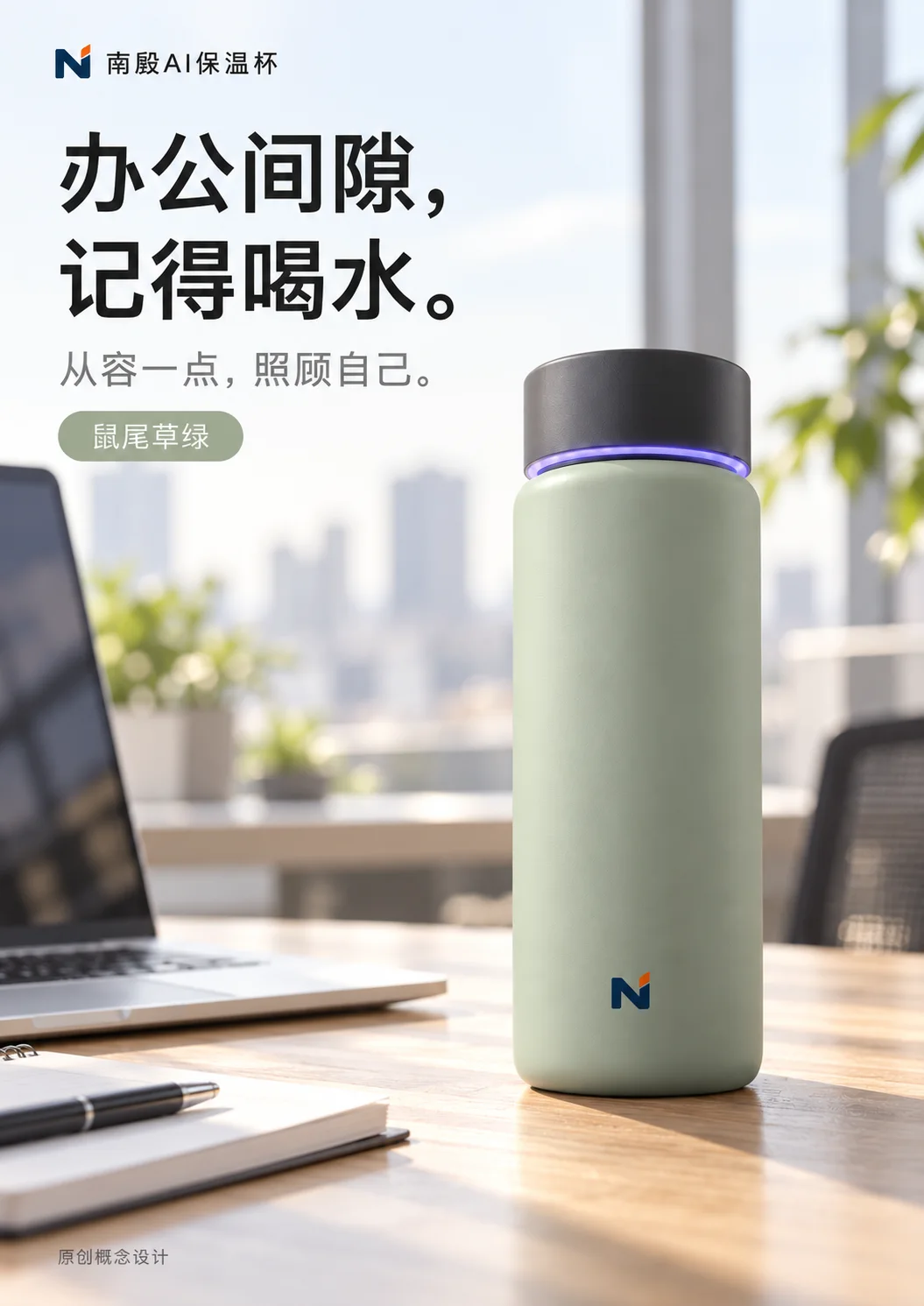 鼠尾草绿办公场景原始生成结果